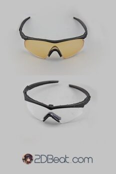1/6 Scale Shooting Glasses Yellow / Clear Lenses