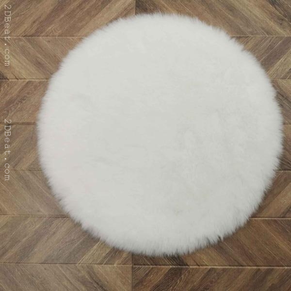 [InStock] 1/6 Scale White Round Fur Rug * 2DBeat Hobby Store