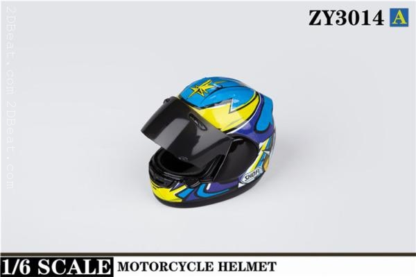 1:6 Scale 12" Action Figure Model Head Carved Motorcycle Helmet 