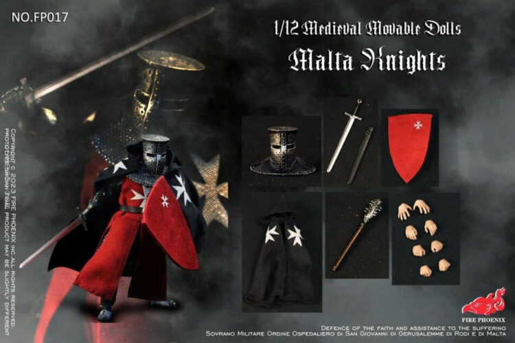 1/12 scale Fire Phoenix FP017 Medieval Malta Knights Action Figure