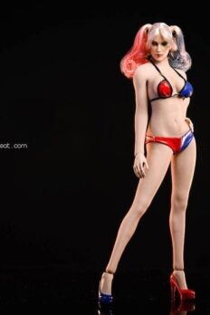 1/6 Scale VSTOYS Harley Quinn Head Sculpt & Swimsuit Baseball Bat Bikini Set