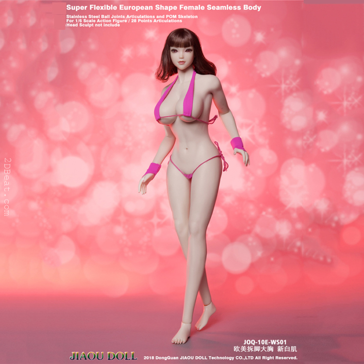 Body Nữ Silicone 1/6 Jiaou Doll JOQ-10E-WS01 Ngực To, Da Trắng Pale, bàn chân dời 3.0