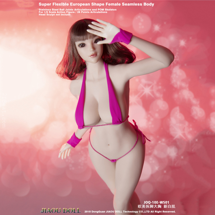 1/6 Jiaou Doll JOQ-10E-WS01 Large Bust Caucasian Pale Seamless Body With Detachable Foot 3.0