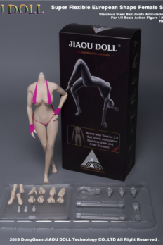 Body Silicone Figure Búp Bê Nữ 1/6 Jiaou Doll JOQ-10E-BS01 Ngực lớn, bàn chân dời, da ngăm Sutan 3.0