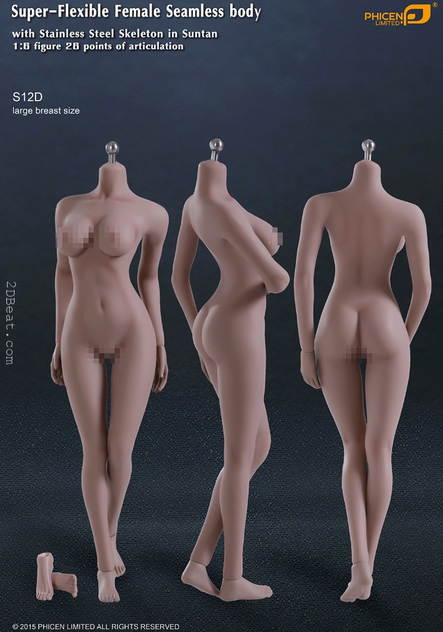 PHICEN S07C / S09C Female Seamless Large Breast Body Stainless Steel  Skeleton