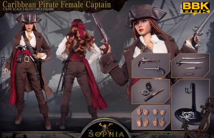 1/6 scale BBK-017 Pirates of the Caribbean Female Captain Sophia Collectible Figure