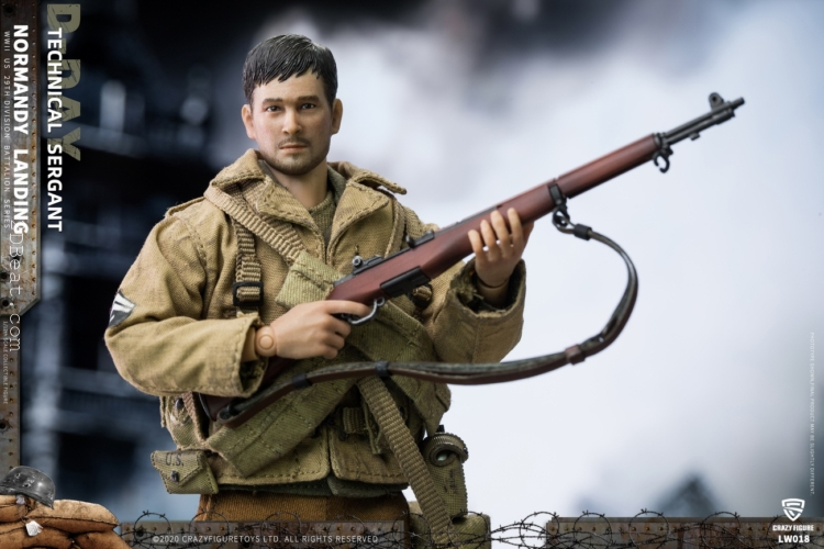 1/12 Scale CrazyFigure LW018 WWII U.S. 29th division D-Day Technical Sergant