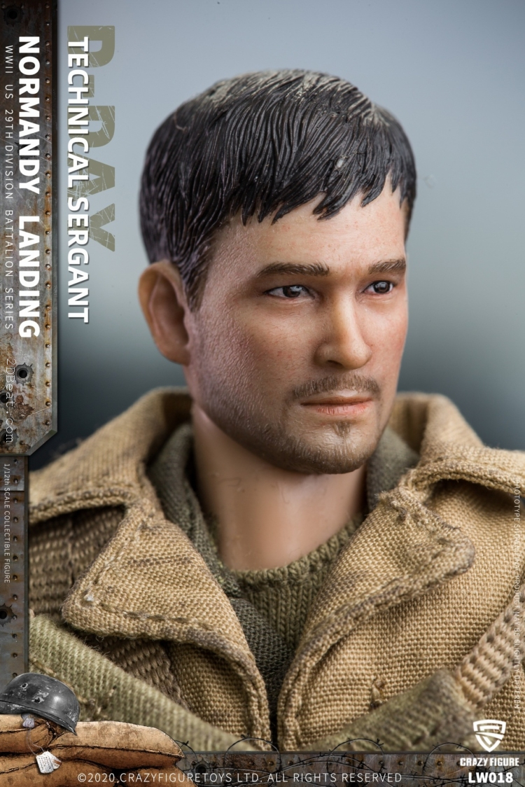 1/12 Scale CrazyFigure LW018 WWII U.S. 29th division D-Day Technical Sergant