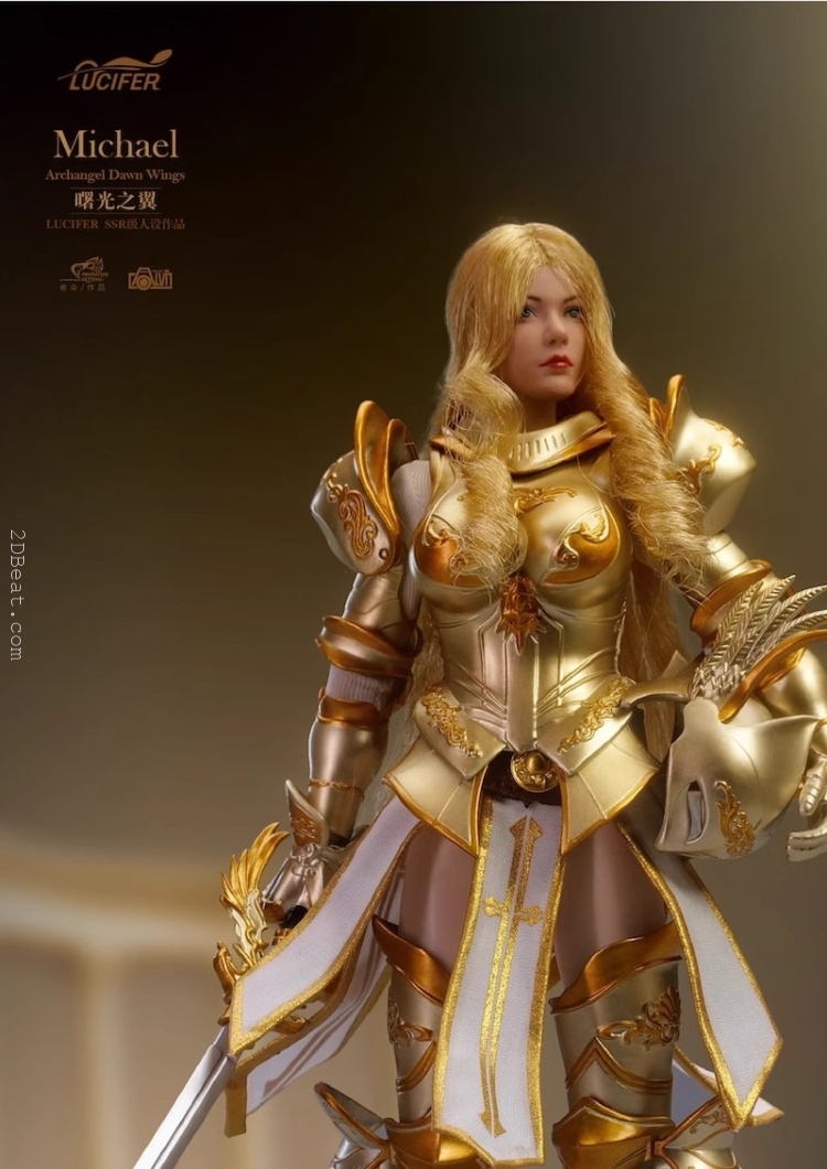 1/12 Scale Lucifer LX-2311A Golden Armor Archangel Female Action Figure