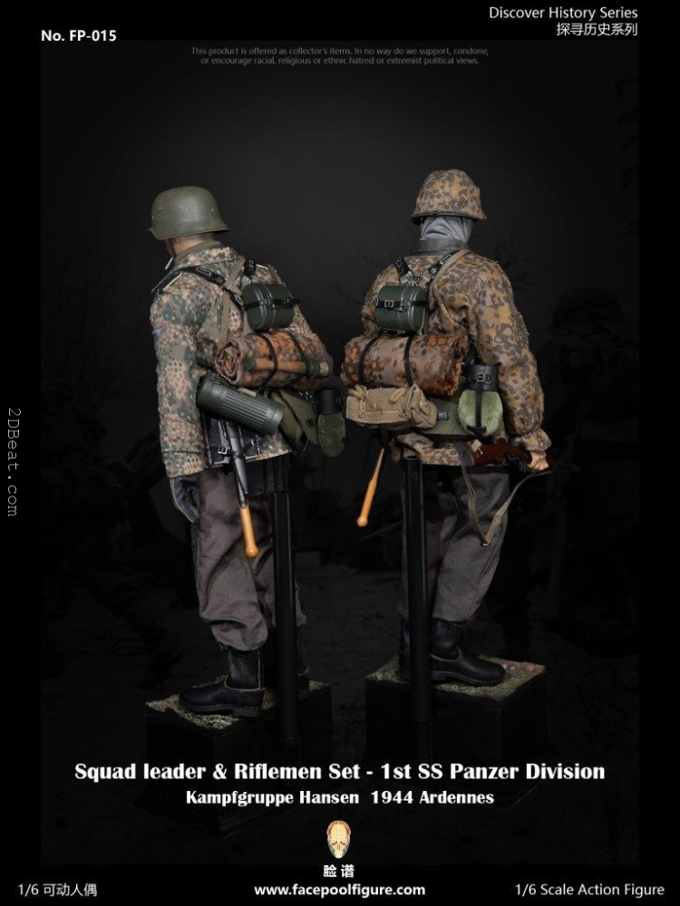 1/6 Scale Facepool FP-015A SS Panzer Division Kampfgruppe Hansen 1944 Ardennes Squad Leader