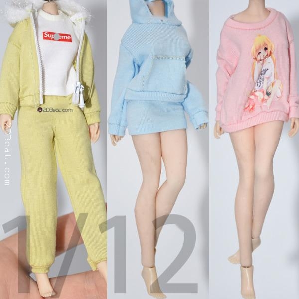 1/12 Scale Sports Hooded Sweater Clothes Fit 6'' action figure
