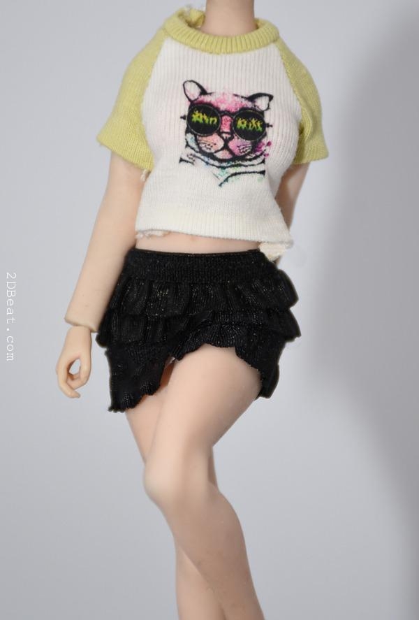 1:12 Scale Tops Vest T-shirt Skirt Clothes For 6 inch Female