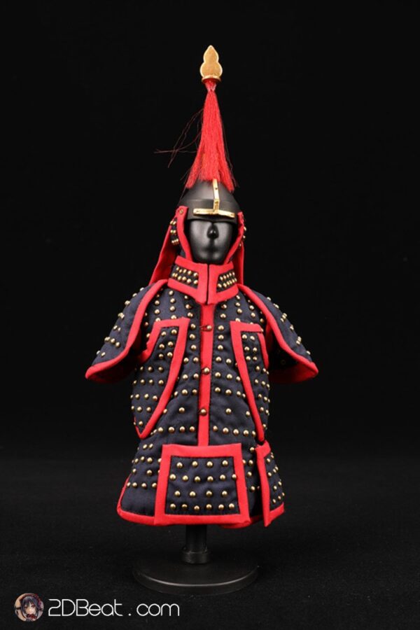 [In-stock] 1/6 China Qing Dynasty Blue With Red Trim Banner Helmet & Armour Accessories Set