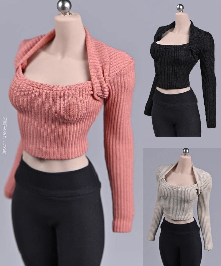 1:6 Scale Female Clothes Fashion Sexy Thick Wide Neck Sweater