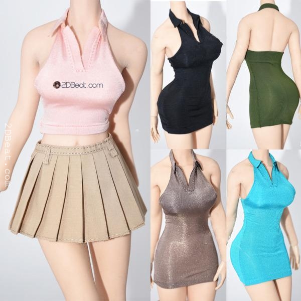 1/6 Scale Female Crop Top / Dress with Collar Clothes for 12 female action  figure * 2DBeat Hobby Store