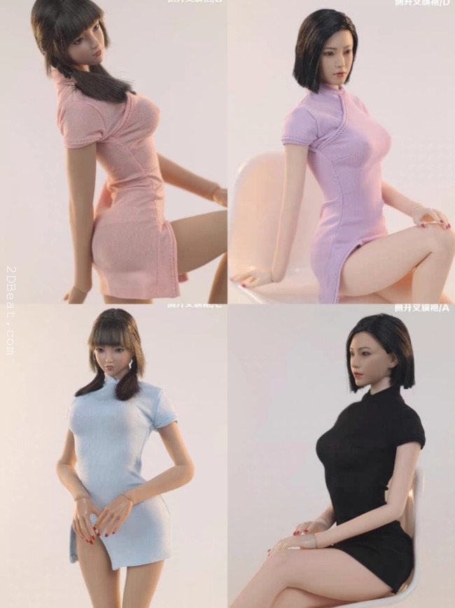 1/6 Scale Female Side Split Cheongsam Dress Clothes * 2DBeat Hobby Store