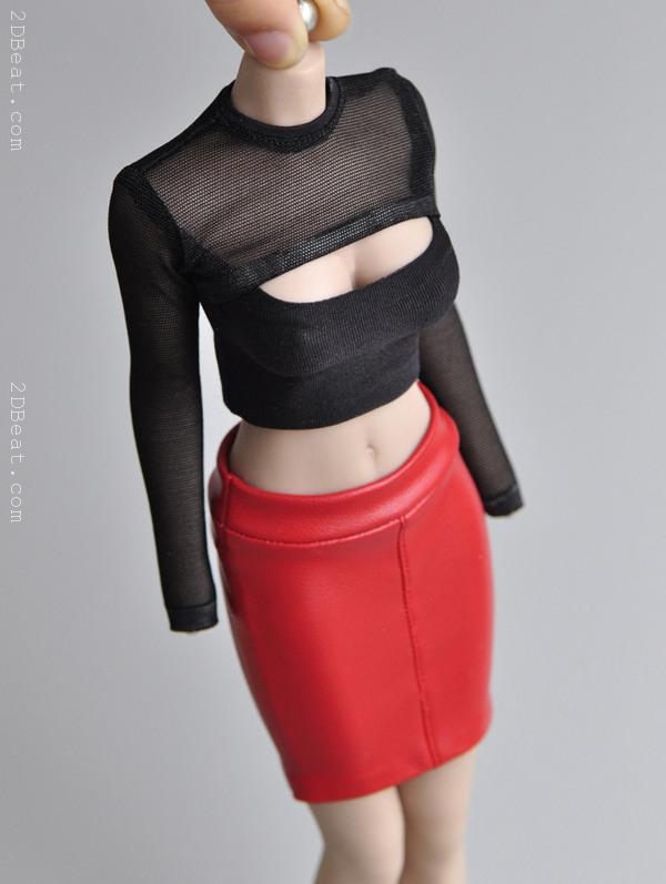 1/6 scale Open Chest Long Sleeves T-Shirt for 12" Female Figure Doll PHICEN 