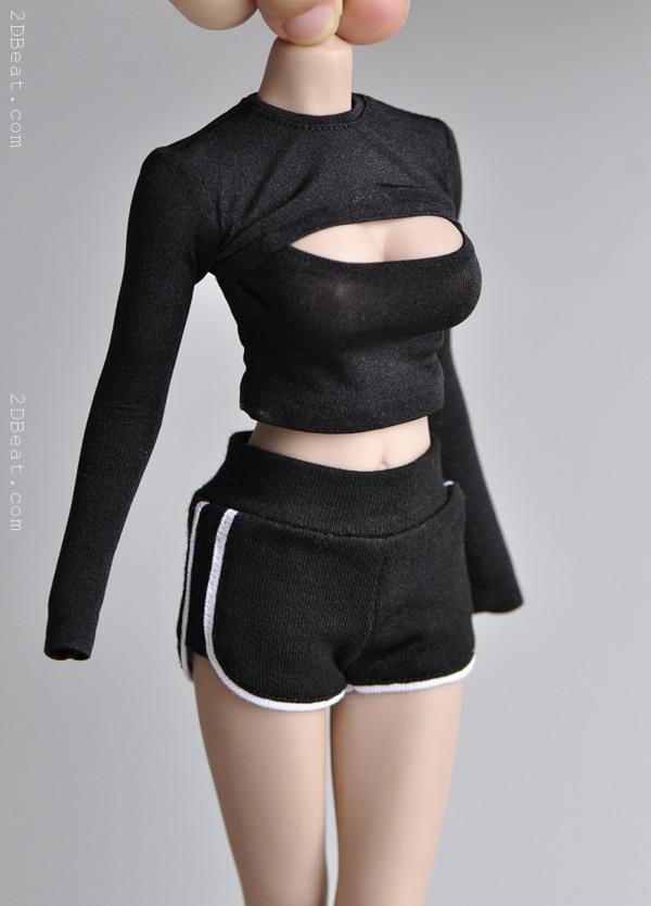 1/12 Scale Female doll Clothes grey sport sweater dress for 6 Inches  Tbleague Action Figure