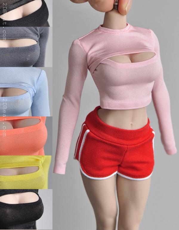 Details about   1:6 Open Chest Shirt Girl Corset Casual Wear Clothing Fit 12" Female Figure Body 