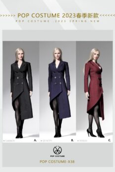 1/6 Scale POPTOYS POP-X38 Women's Trench Coat in 3 styles