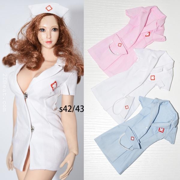 1:6 Sexy Female Pink Nurse Clothes For 12 Female Phicen Body