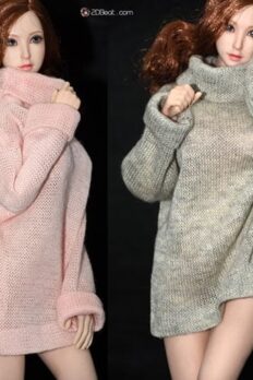 1/6 Scale Women’s Winter Long Knitted Sweater Dress Fit 12