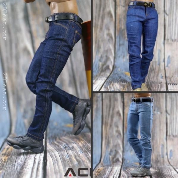 Men's 1:6 Scale Classic Jeans Denim Pants F 12'' Muscular Figure Body 