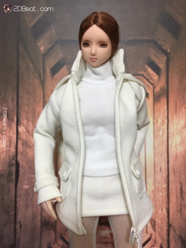 Dollsfigure 1/6 White Female Hoodie Jacket fit 12 inch action doll figure *  2DBeat Hobby Store