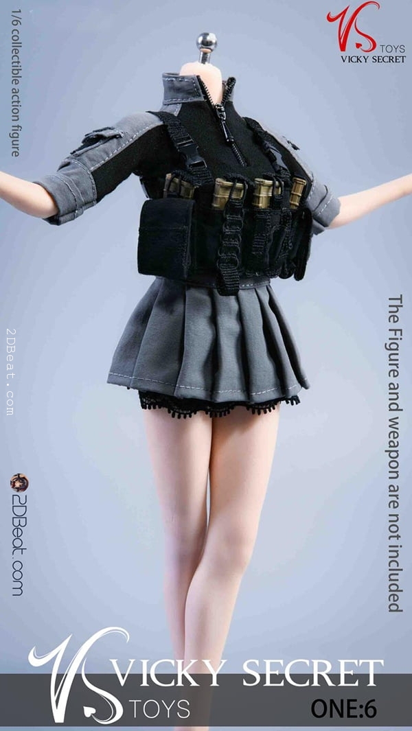 Women's Combat Uniform Set (Black), 1:6 Scale Female Clothing Sets