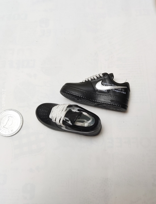In-Stock] 1/6 Scale Nike Air Force 1 Low Black White Shoes Model for 12  action figure ⋆ 2DBeat Hobby Store
