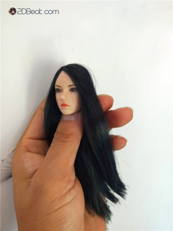 [In-Stock] 1/6 Scale Super Duck Asian Girl Head Sculpt Long Black Hair