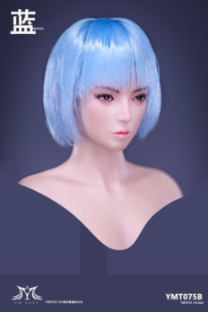 1/6 Scale YMTOYS YMT075 Cool Girl Blue Head Sculpt
