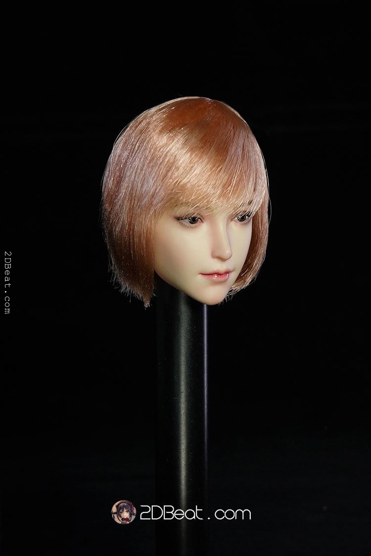 1/6 Elf Pink Hair Female Head Sculpt with Interchangeable Ears by Super Duck