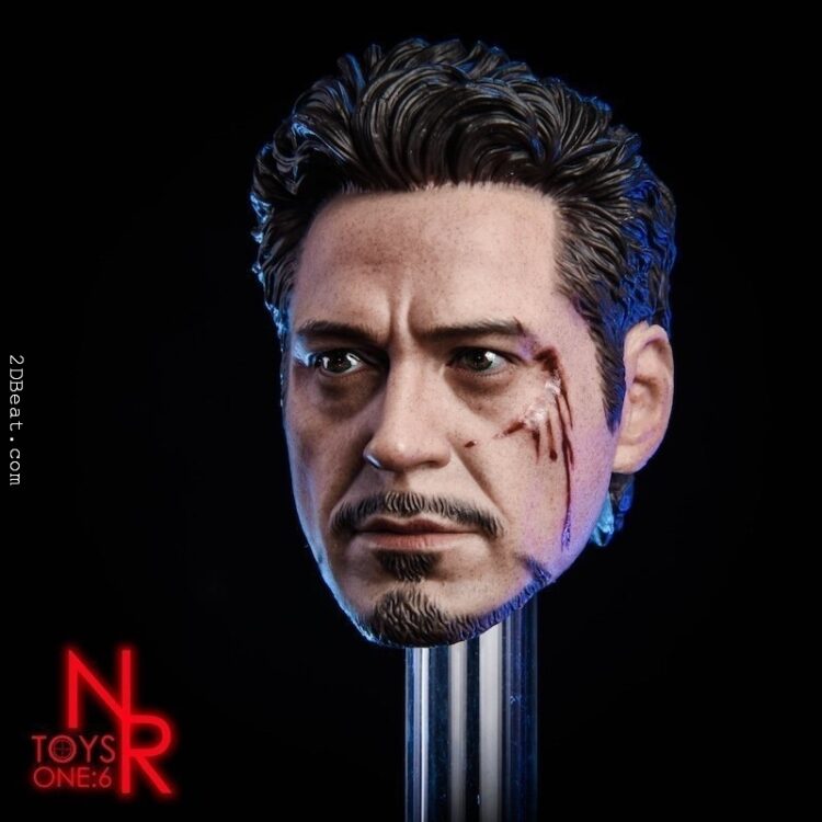 Head 1/6 MK5 2.0 Tony Stark Damaged Ver.