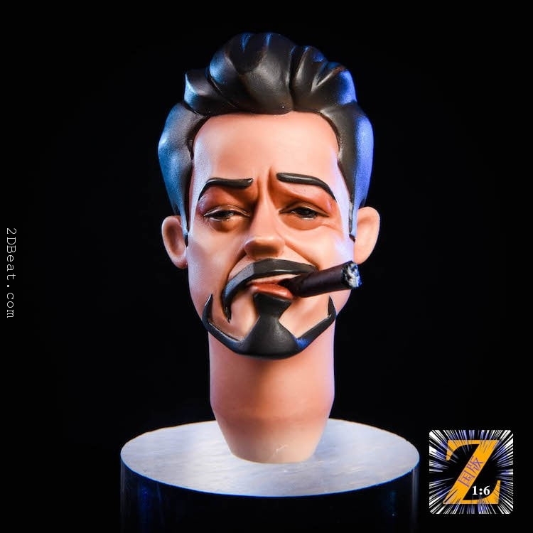 Head Male 1/6 – Tony Stark Cartoon Head Kèm Kính – 2DBeat Figure Store