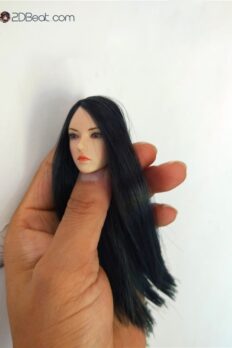 [In-Stock] 1/6 Scale Super Duck Asian Girl Head Sculpt Long Black Hair