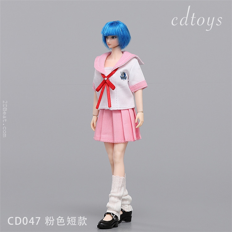  1/12 Scale Female Clothes,Female Student Shirt Pleated
