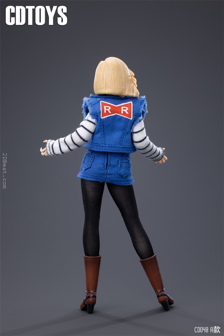 1/12 Scale Cdtoys CD048 Android 18 Head Sculpt & Costume set Fit 6