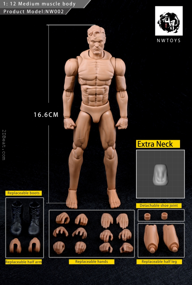 1/12 Scale Nwtoys Super Movable Strong Male Action Figure Body