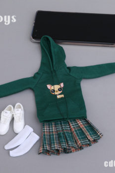 1/6 Scale CDTOYS CD017 Hoodie Pleated Skirt Clothes Set Fit 12