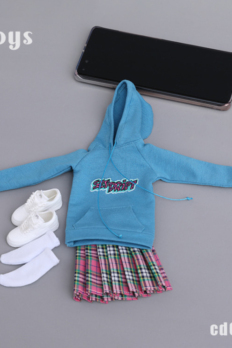 1/6 Scale CDTOYS CD017 Hoodie Pleated Skirt Clothes Set Fit 12