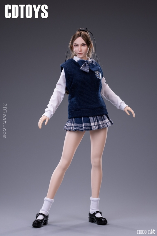  1/12 Scale Female Clothes,Female Student Shirt Pleated