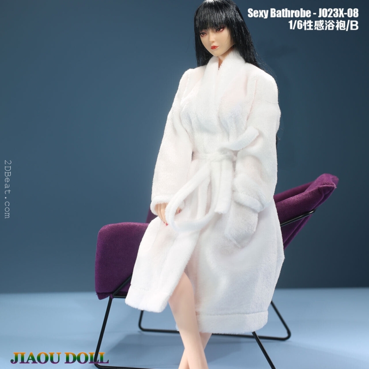 1/6 Scale Jiaou Doll JD-JO23X-08 White Black Bathrobe