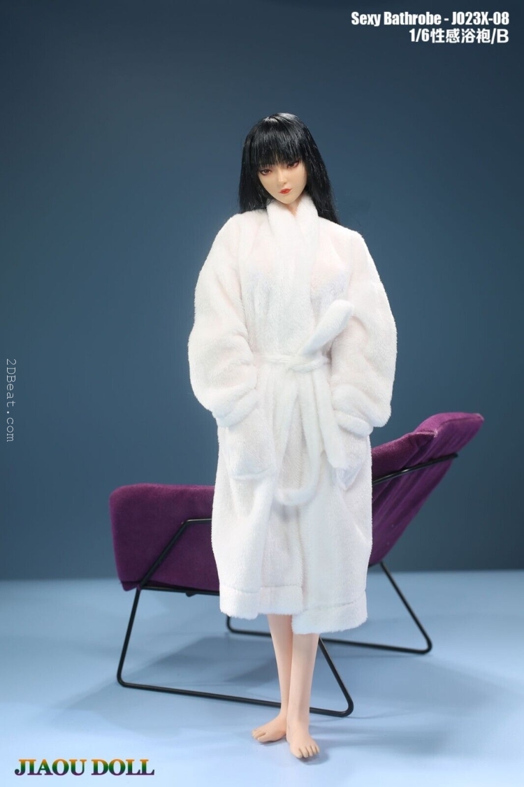 1/6 Scale Jiaou Doll JD-JO23X-08 White Black Bathrobe