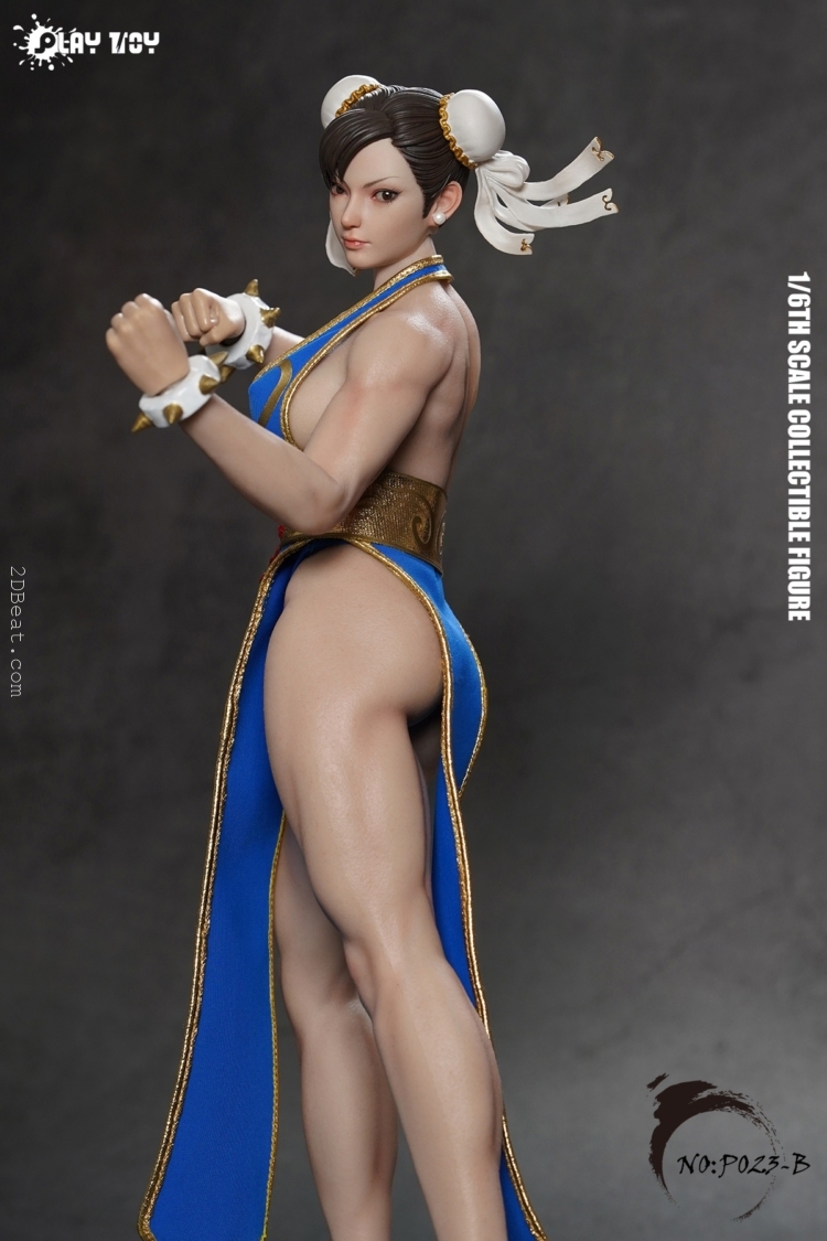 [In-Stock] 1/6 Scale Play Toy P023B Lee Kung Fu Fighter Action Figure in Blue Outfit - Image 9