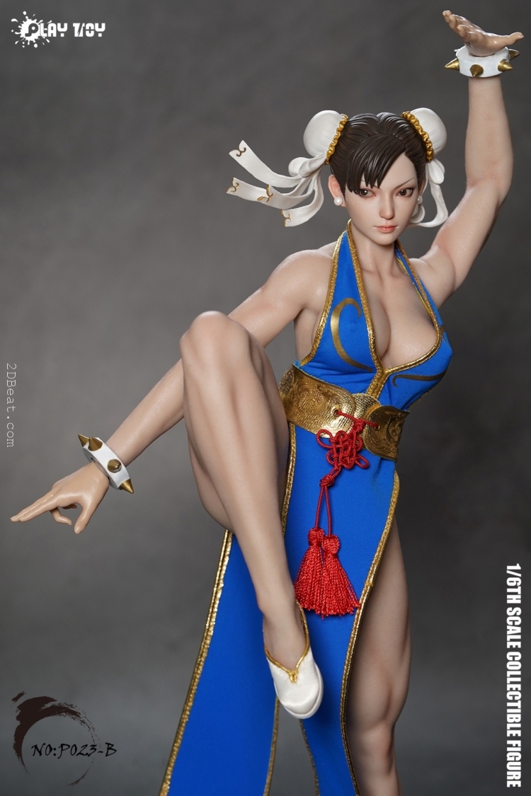 [In-Stock] 1/6 Scale Play Toy P023B Lee Kung Fu Fighter Action Figure in Blue Outfit - Image 8