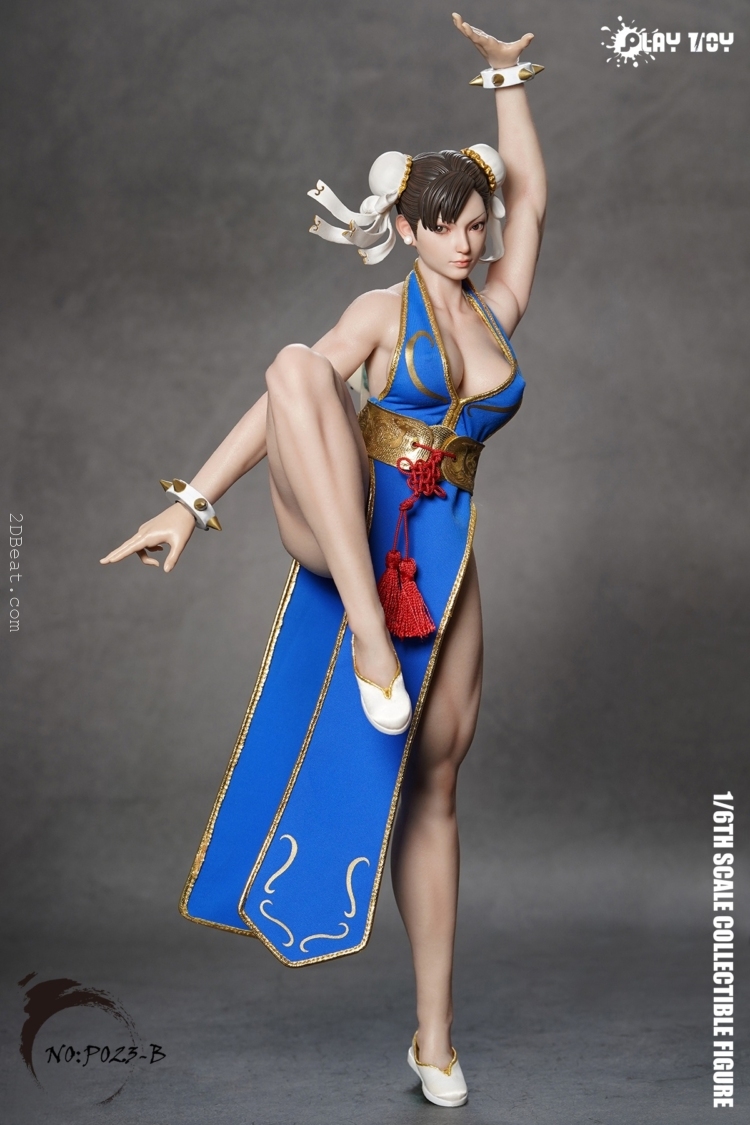 [In-Stock] 1/6 Scale Play Toy P023B Lee Kung Fu Fighter Action Figure in Blue Outfit - Image 5