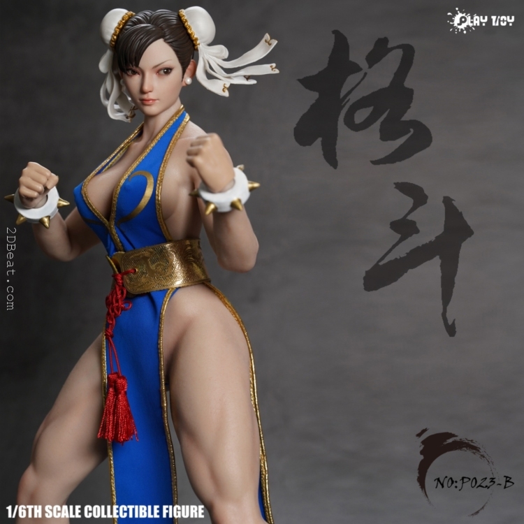 [In-Stock] 1/6 Scale Play Toy P023B Lee Kung Fu Fighter Action Figure in Blue Outfit - Image 10