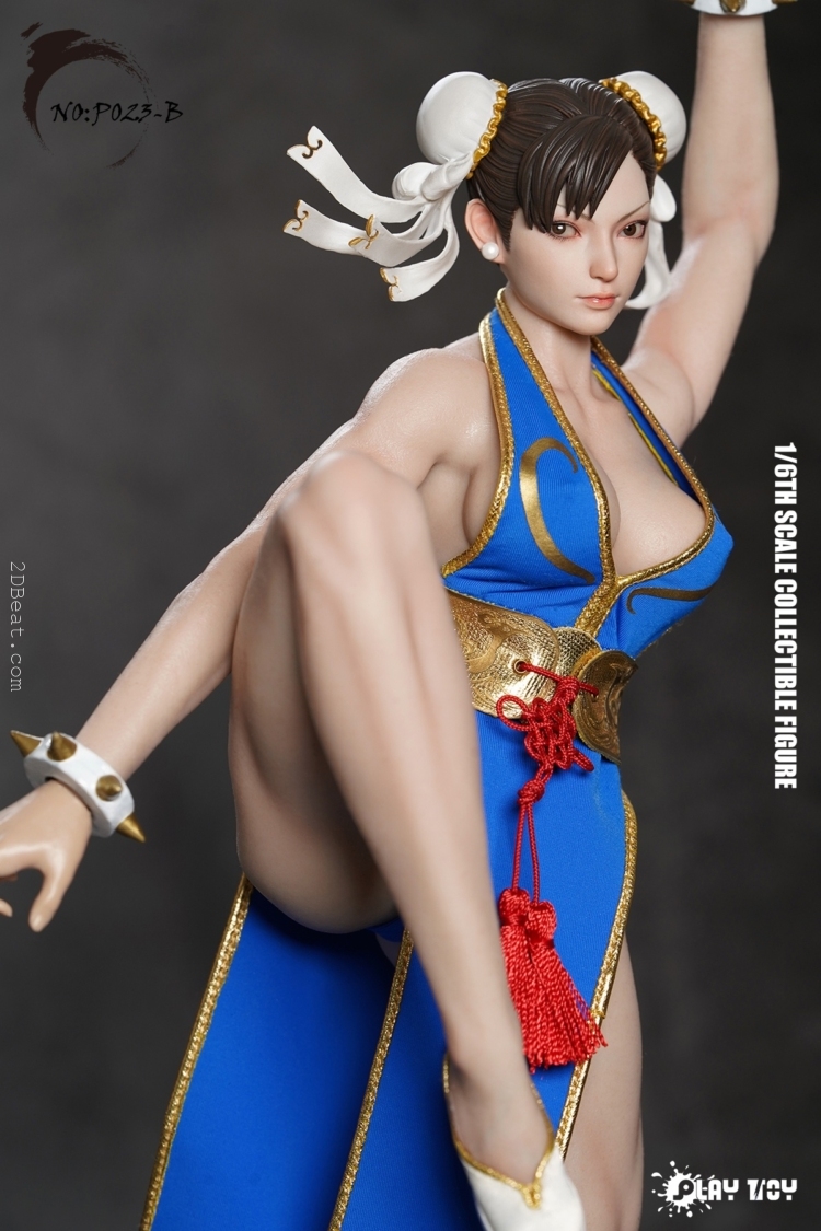 [In-Stock] 1/6 Scale Play Toy P023B Lee Kung Fu Fighter Action Figure in Blue Outfit - Image 2