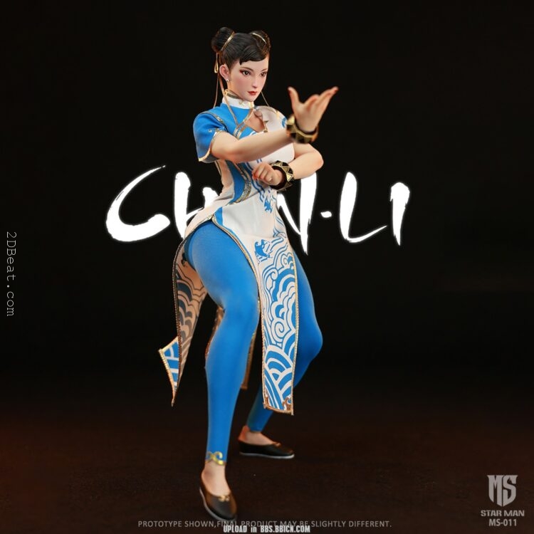 [In-Stock] 1/6 Scale Star Man MS-011 Female Fighter Li Blue Cloud Patterned White Cheongsam Version Figure - Image 18